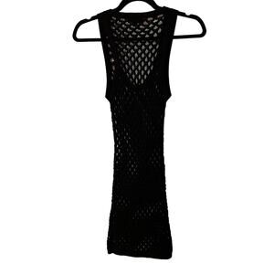 H:ours Black Crochet Swimwear Coverup Black Short Dress Size XS